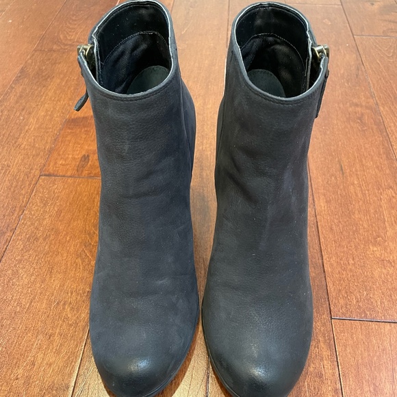 Women's Black Leather Booties - Picture 1 of 8